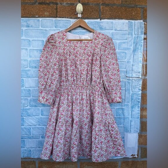 HYACINTH HOUSE Pink and Red FloralMaddie Mini Dress size medium - Picture 4 of 16